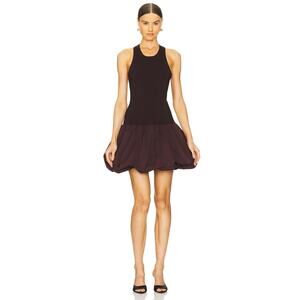 NWT A.L.C. Eloise Bubble Mini Dress in Chocolate Plum Size Small